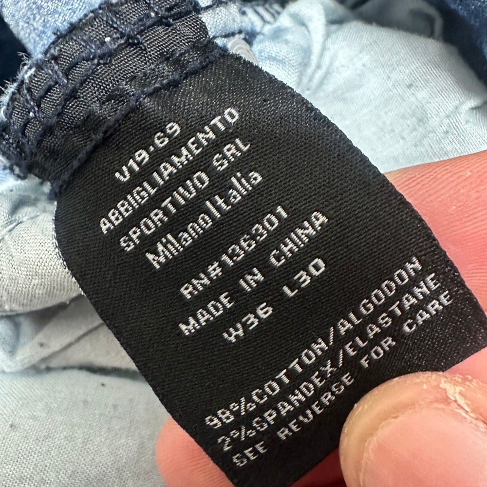 V19.69 Italia Abbigliamento Jeans Blue Acid Wash Distressed Zip Detail W36 L30 - Picture 9 of 12